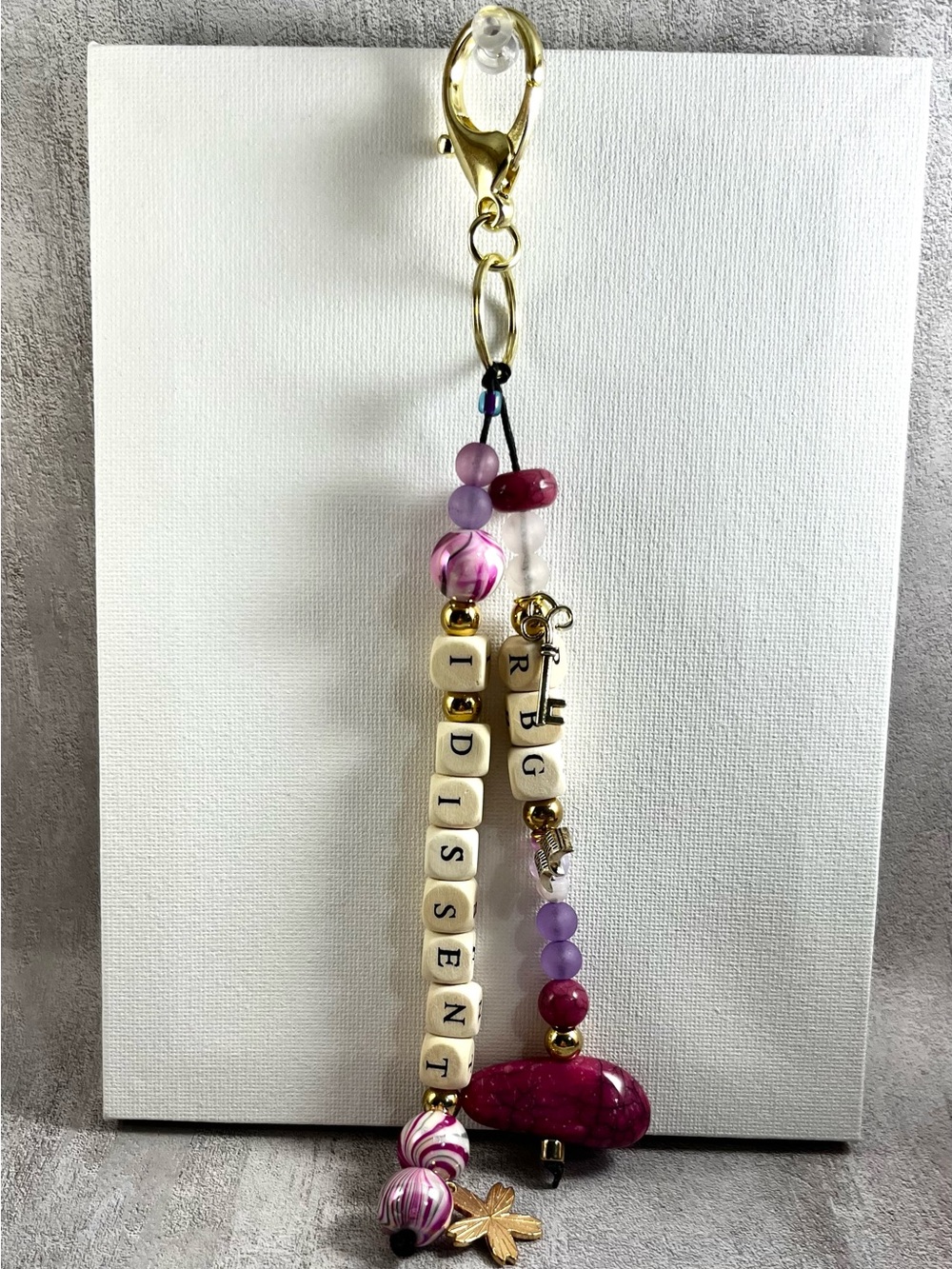 “I Dissent” handmade keychain designed for those who stand their ground.